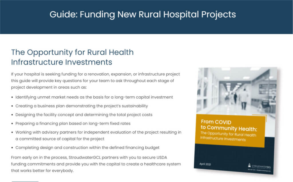 Funding new rural hospital projects guide