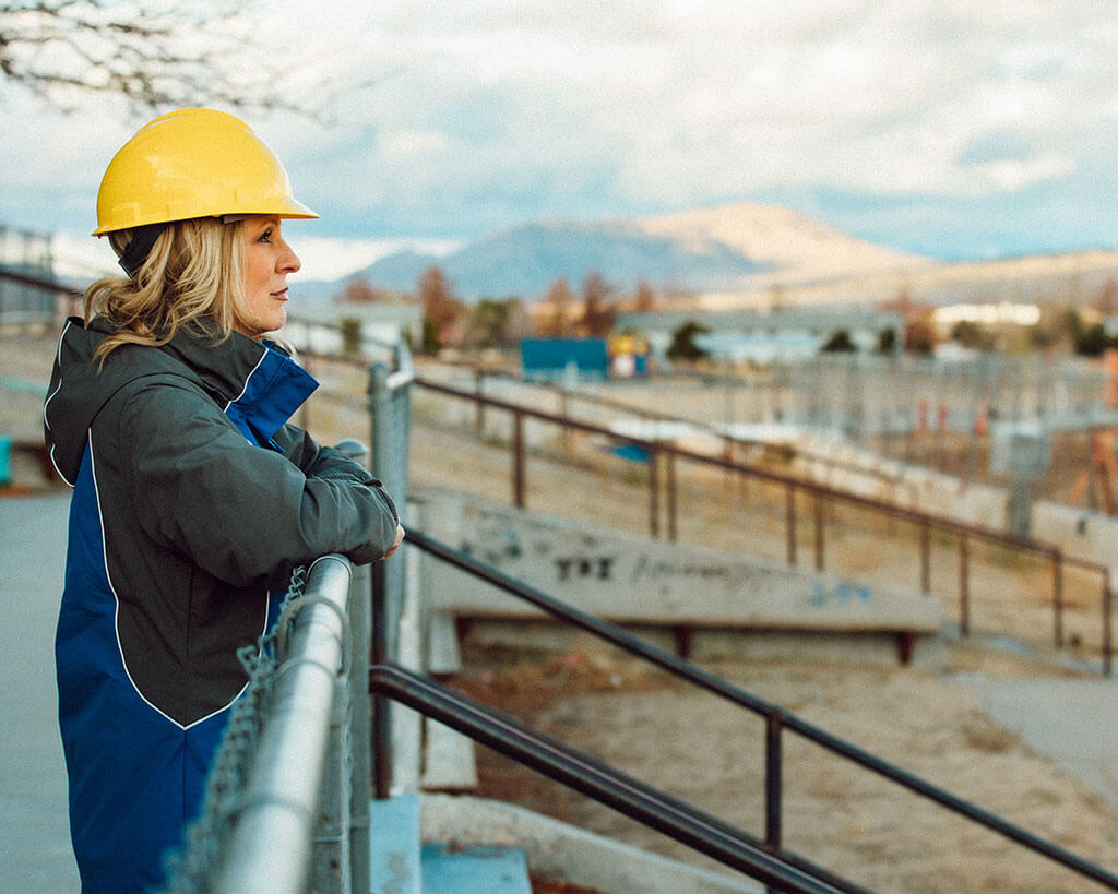 GCL team member overlooking a construction site